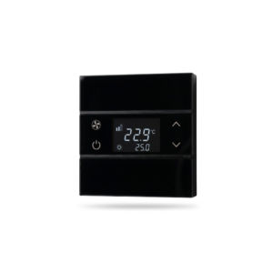 Rosa Crystal 2 Fold KNX Termostat (Black - No Icon)