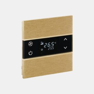 Rosa Metal Brushed Thermostat 1F Bronze Status No Icon fırçalanmış KNX termostat - Proteknno
