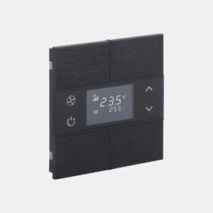Rosa Metal Brushed Thermostat 2F Anthracite Status No Icon - Protekno